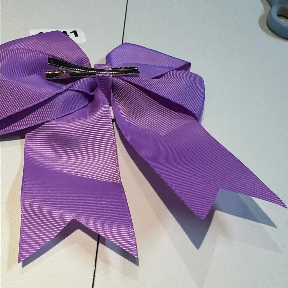 1041-Purple Color Hello Kitty Aligator Clip Hair Bow